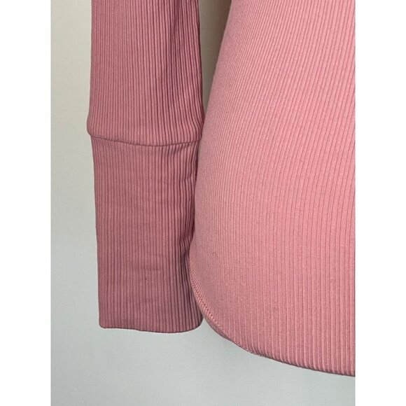 J Crew Pink Cotton Blend Ribbed Wide Cuffed Mock‎ Neck Top Size XXS - Picture 5 of 9